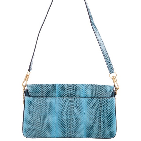 NEW never used! Givenchy Blue Snake Effect Leather Chain Bag - Picture 8 of 8